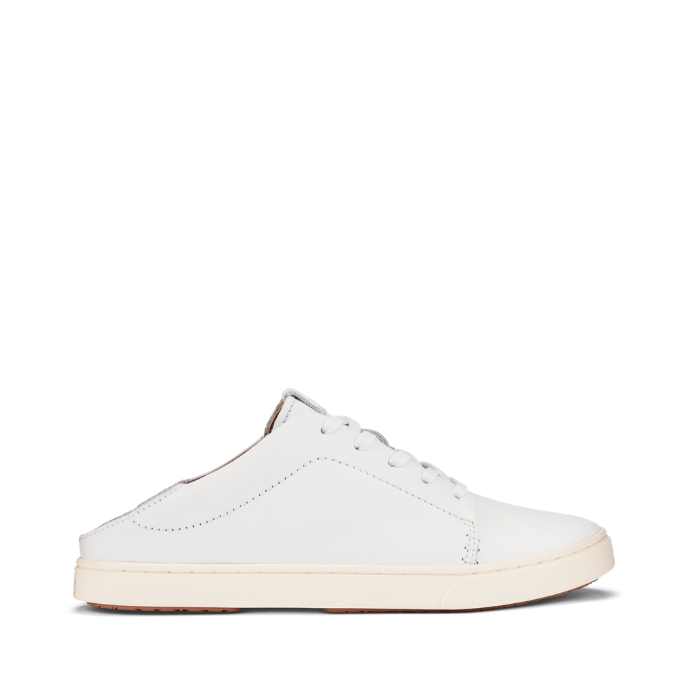 OluKai Women's Pehuea Lī ‘Ili Leather Sneaker in White