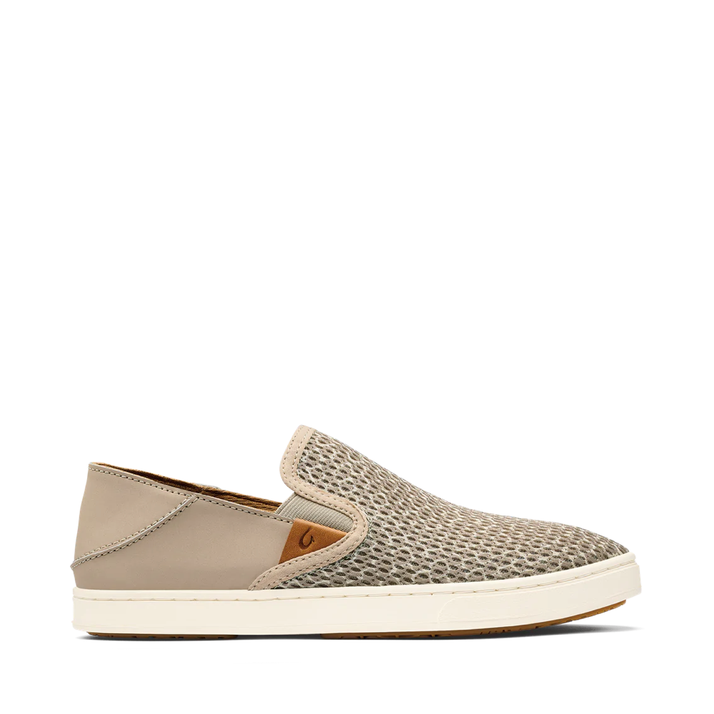 OluKai Women's Pehuea Pa‘i Slip On Mesh Sneaker in Silt Beige