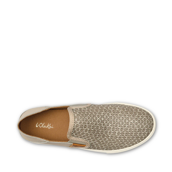 OluKai Women's Pehuea Pa‘i Slip On Mesh Sneaker in Silt Beige