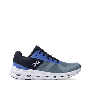 On Men's Cloudrunner Sneaker in Metal/Midnight