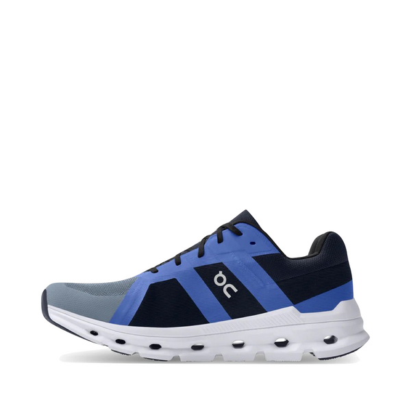 On Men's Cloudrunner Sneaker in Metal/Midnight