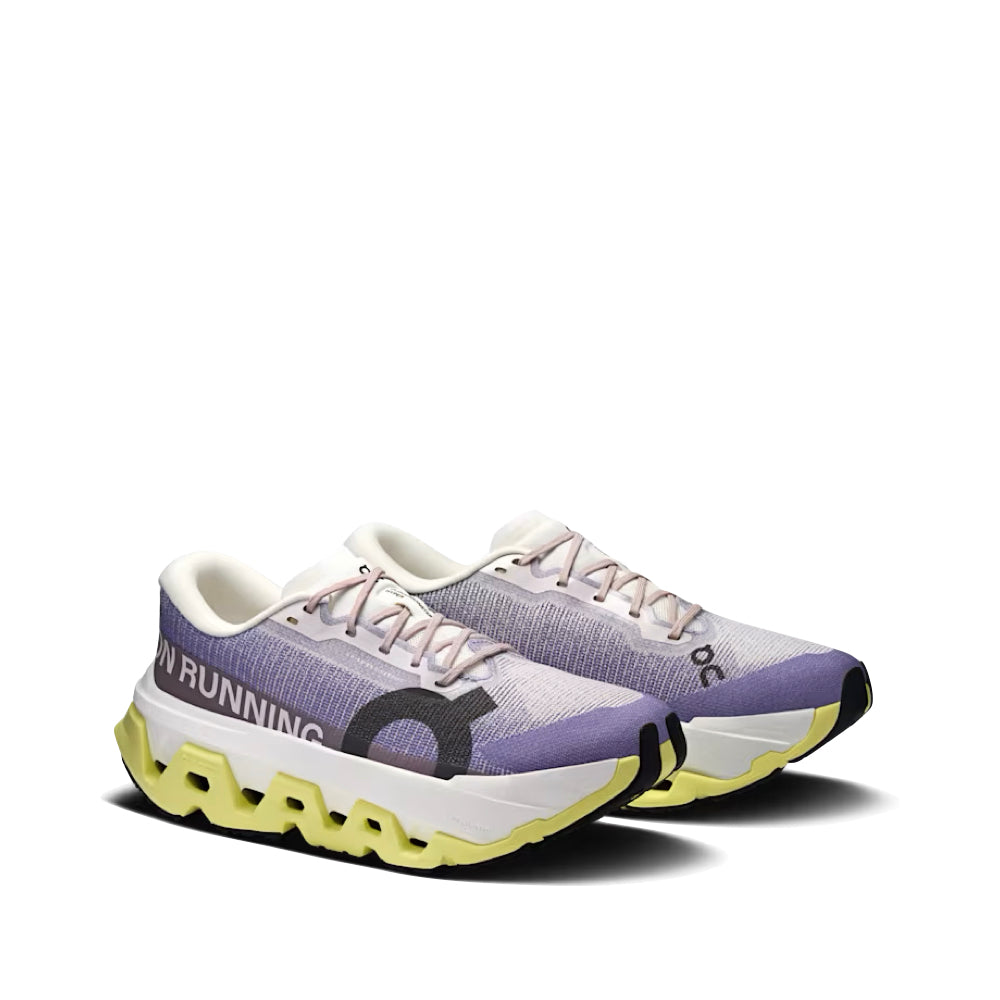 Mudguard and Toe view of On Cloudmoster 3 Hyper Sneaker for women.