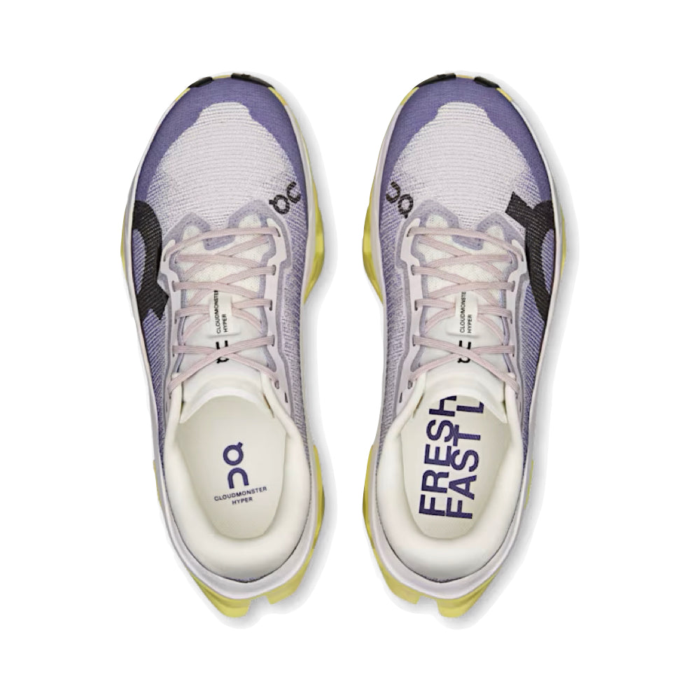 Top-down view of On Cloudmoster 3 Hyper Sneaker for women.