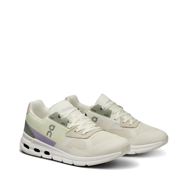 On Women's Cloudrift Running Sneaker in Undyed White/Wisteria