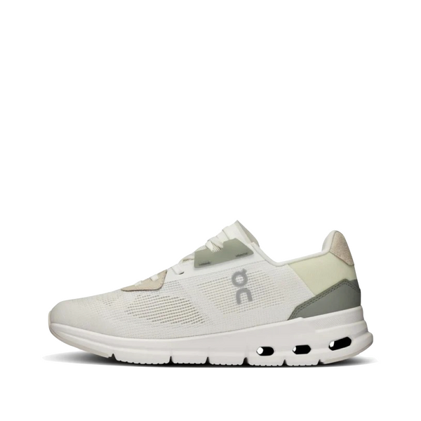 On Women's Cloudrift Running Sneaker in Undyed White/Wisteria