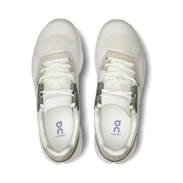 On Women's Cloudrift Running Sneaker in Undyed White/Wisteria