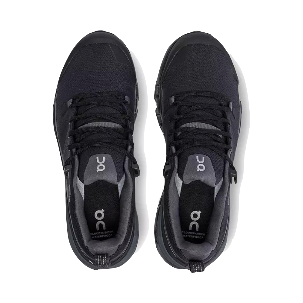Top-down view of On Cloudwander Waterproof Low Hiking Shoe for women.
