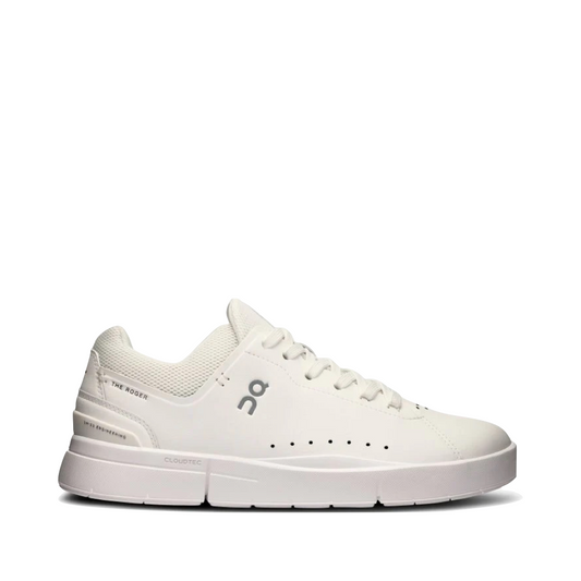 Side (right) view of On The Roger Advantage Sneaker for women.