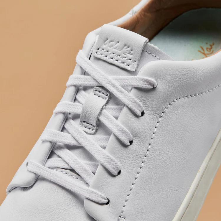 OluKai Women's Pehuea Lī ‘Ili Leather Sneaker in White