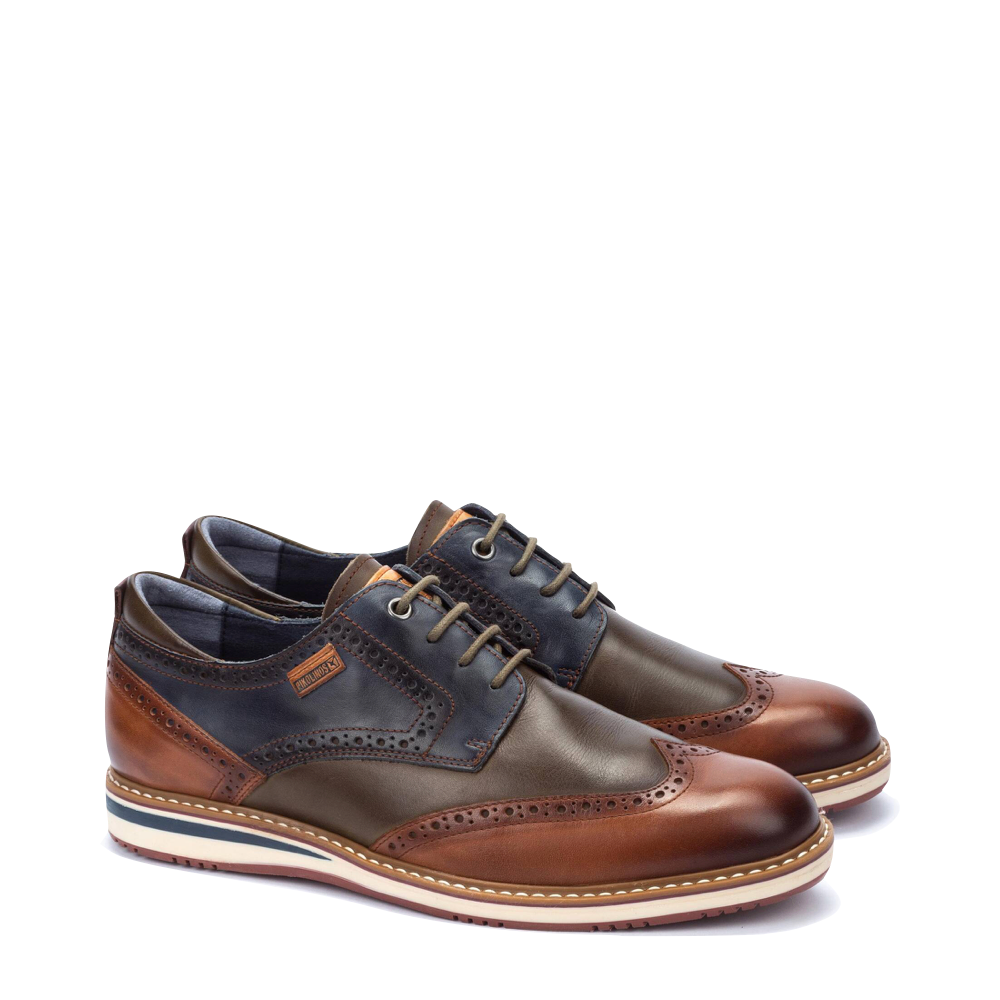 Pikolinos Men's Avila Leather Wingtip Lace Shoe (Brandy)