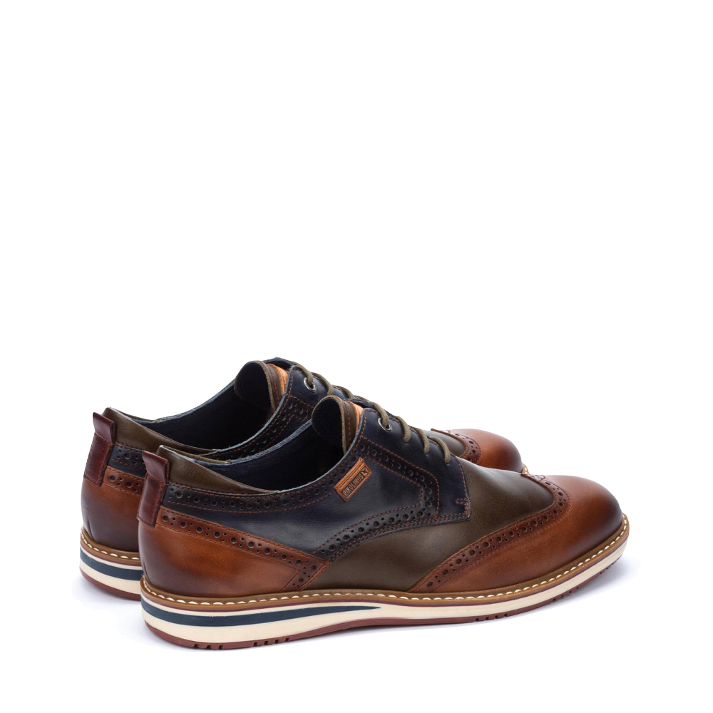 Pikolinos Men's Avila Leather Wingtip Lace Shoe (Brandy)