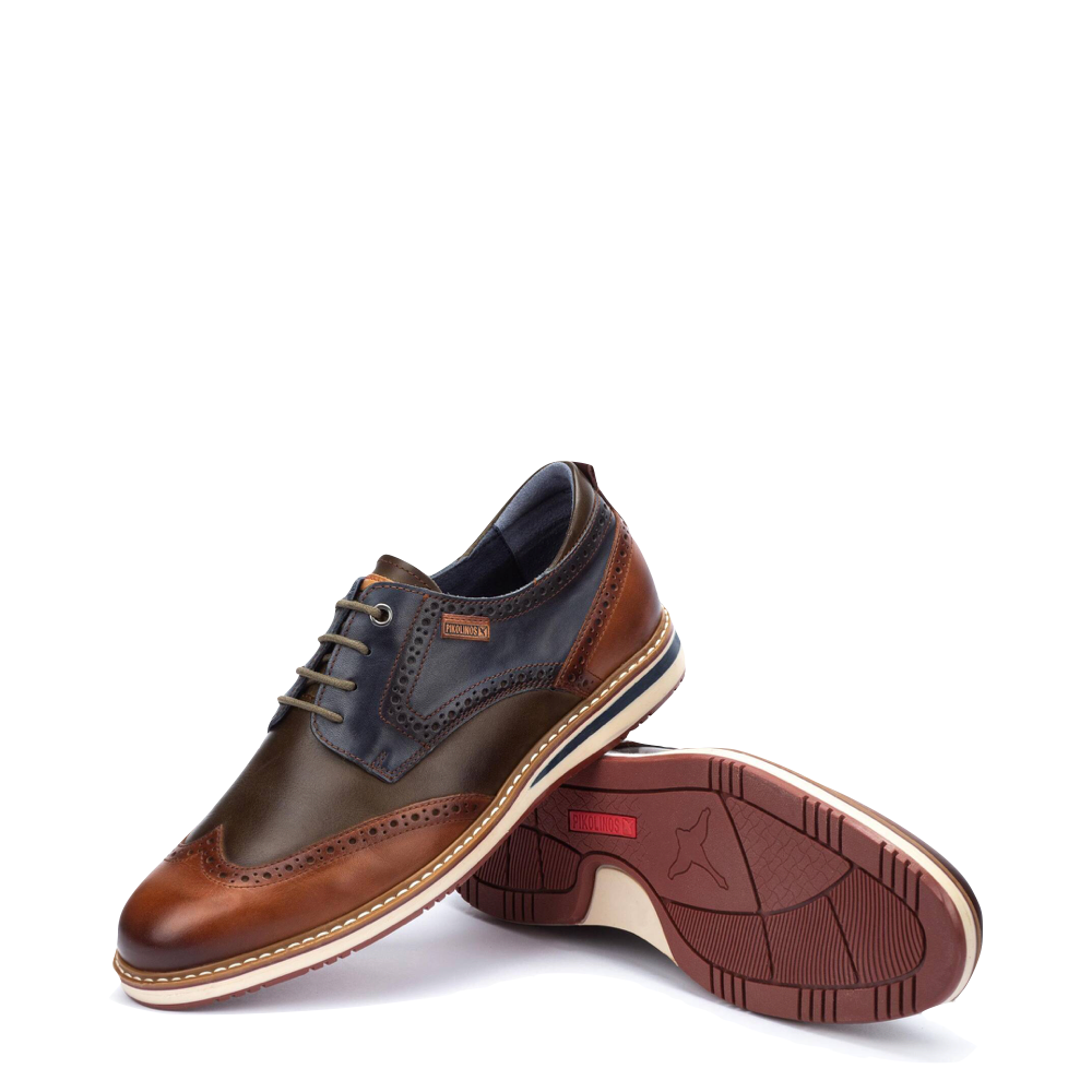 Pikolinos Men's Avila Leather Wingtip Lace Shoe (Brandy)