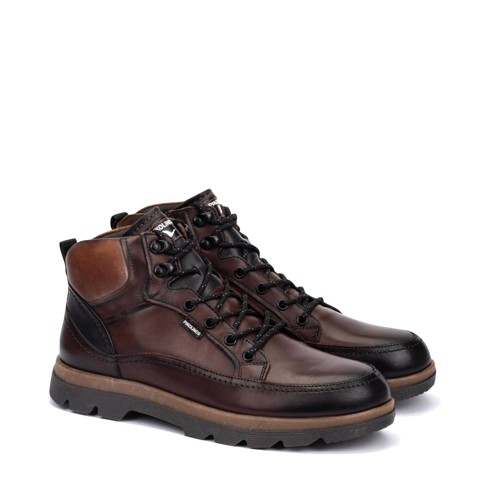 Toe view of Pikolinos Vigo Side Zip Lace Boot for men.