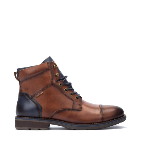 Pikolinos Men's York Two Tone Leather Lace Boot in Cuero