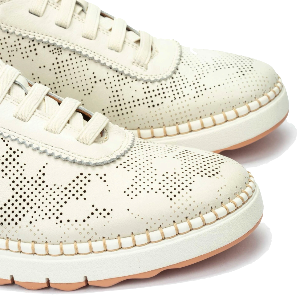 Detail view of Pikolinos Arenas Perfed Leather Sneaker for women.
