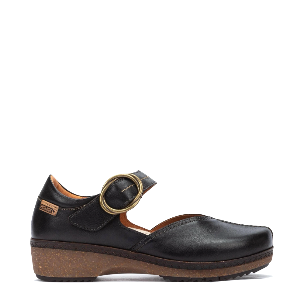Side (right) view of Pikolins Granada Leather Mary Jane for women.