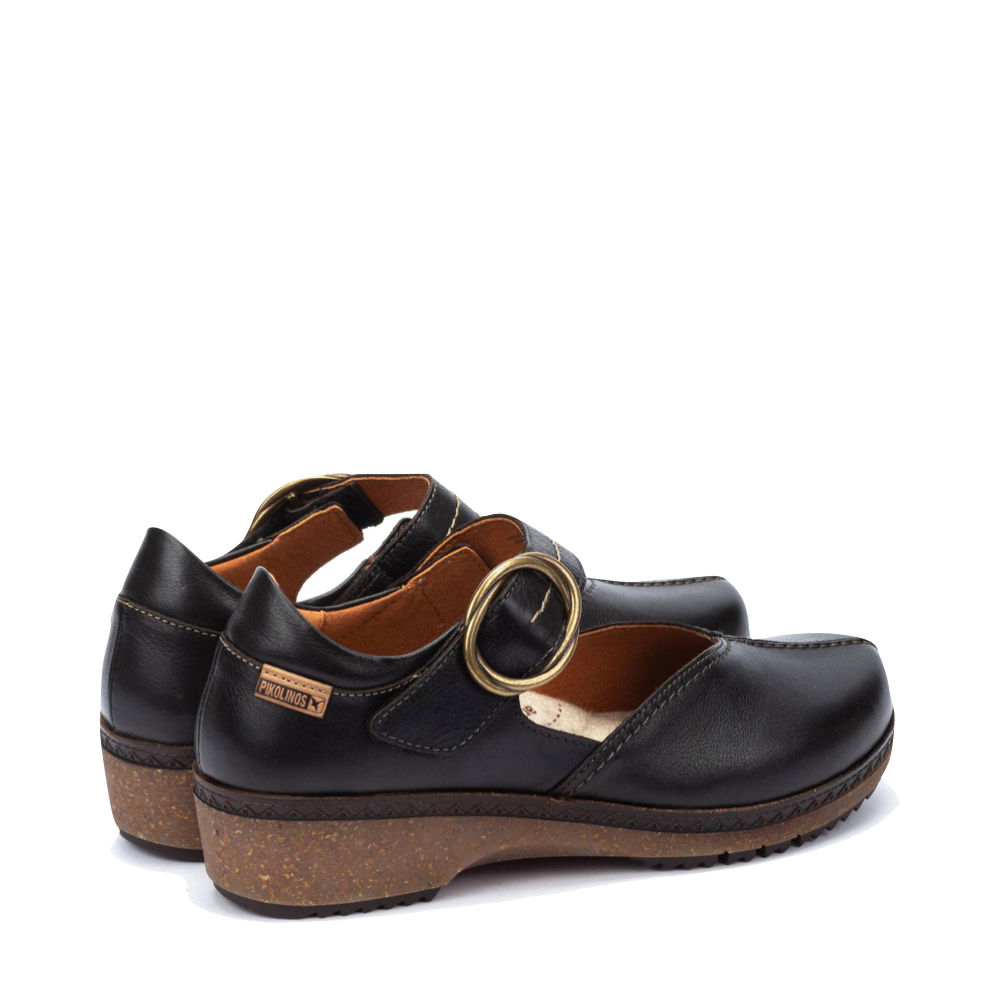 Heel view of Pikolins Granada Leather Mary Jane for women.