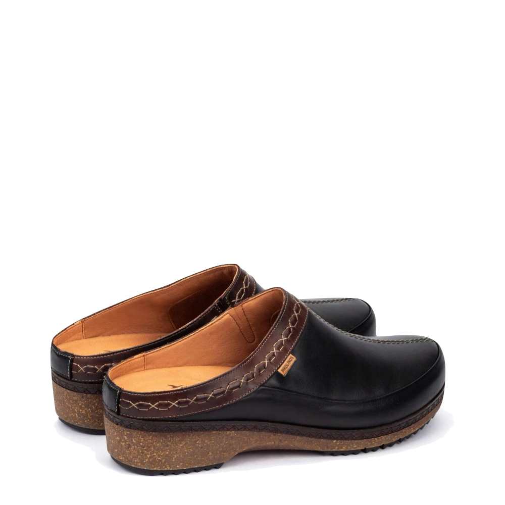 Heel view of Pikolinos Granada Open Back Clog for women.