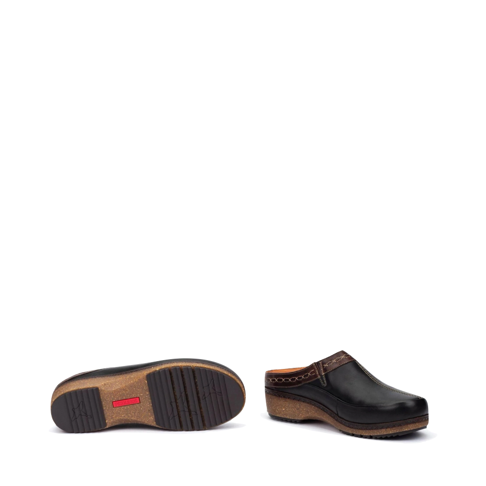 Bottom and side view of Pikolinos Granada Open Back Clog for women.