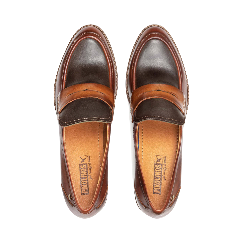 Top-down view of Pikolinos Llanes Heeled Leather Loafer for women.