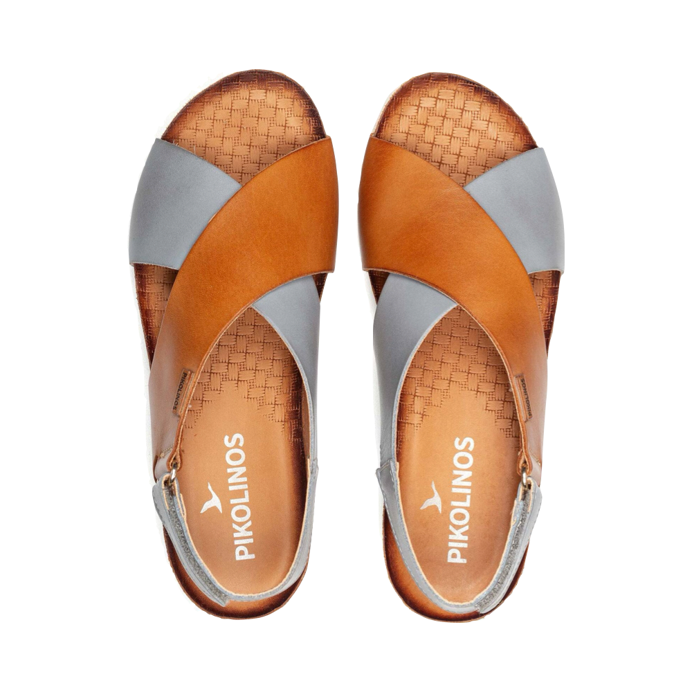 Top-down view of Pikolinos Mahon Cross Strap Sandal for women.