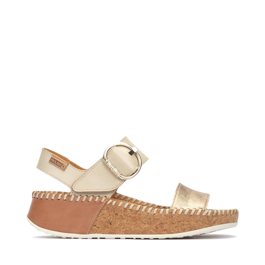 Side (right) view of Pikolinois Marina Sandal for women.