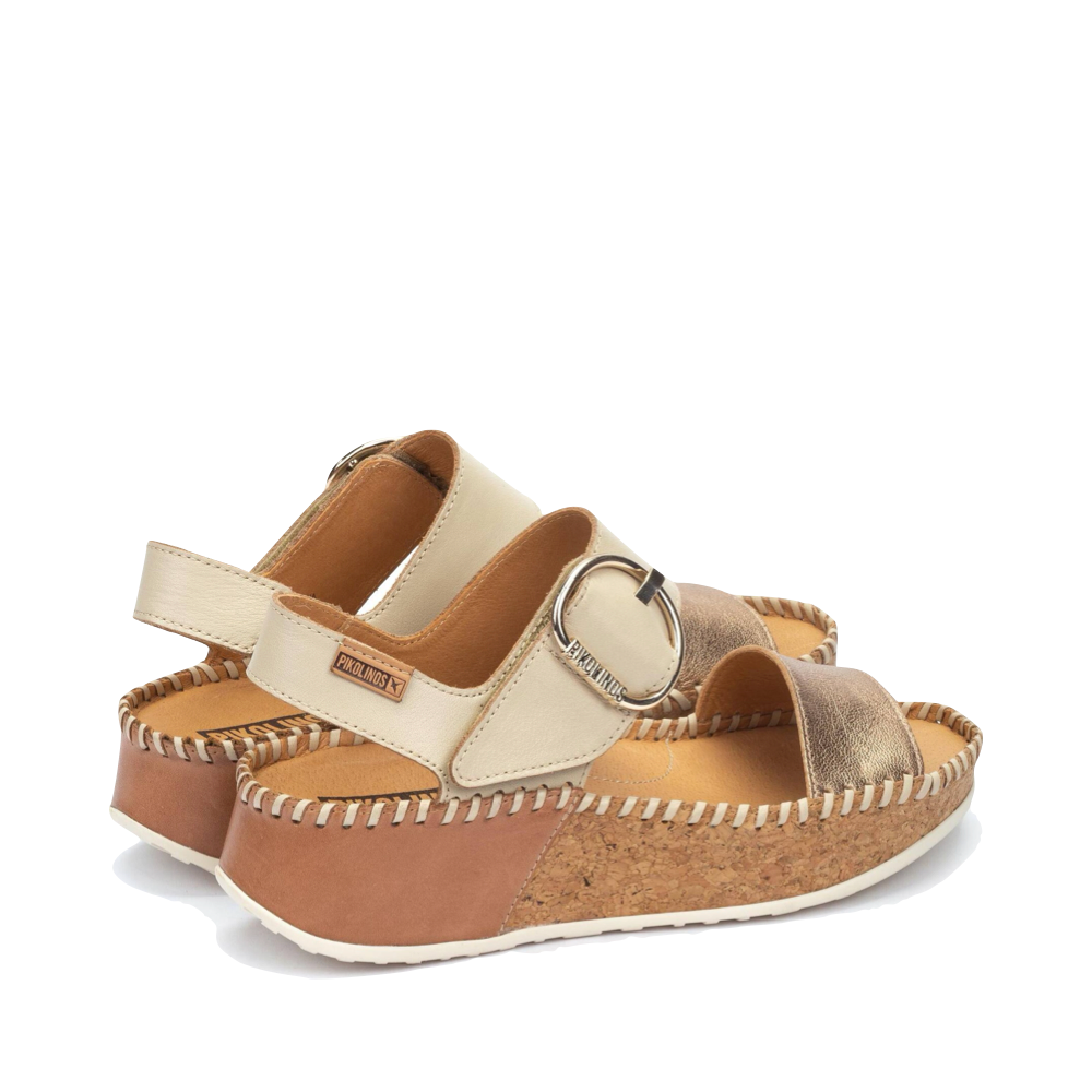 Heel view of Pikolinois Marina Sandal for women.