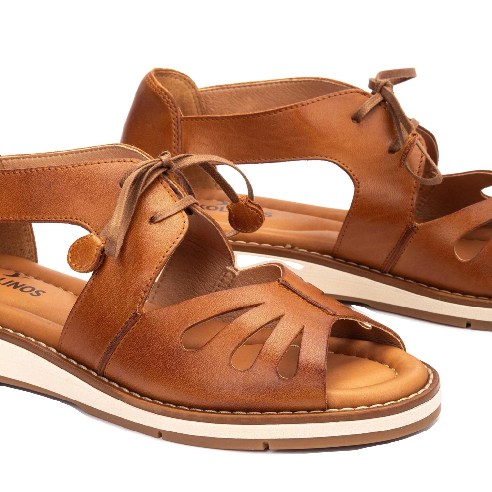 Detail view of Pikolinos Roquetas Lace Sandal for women.