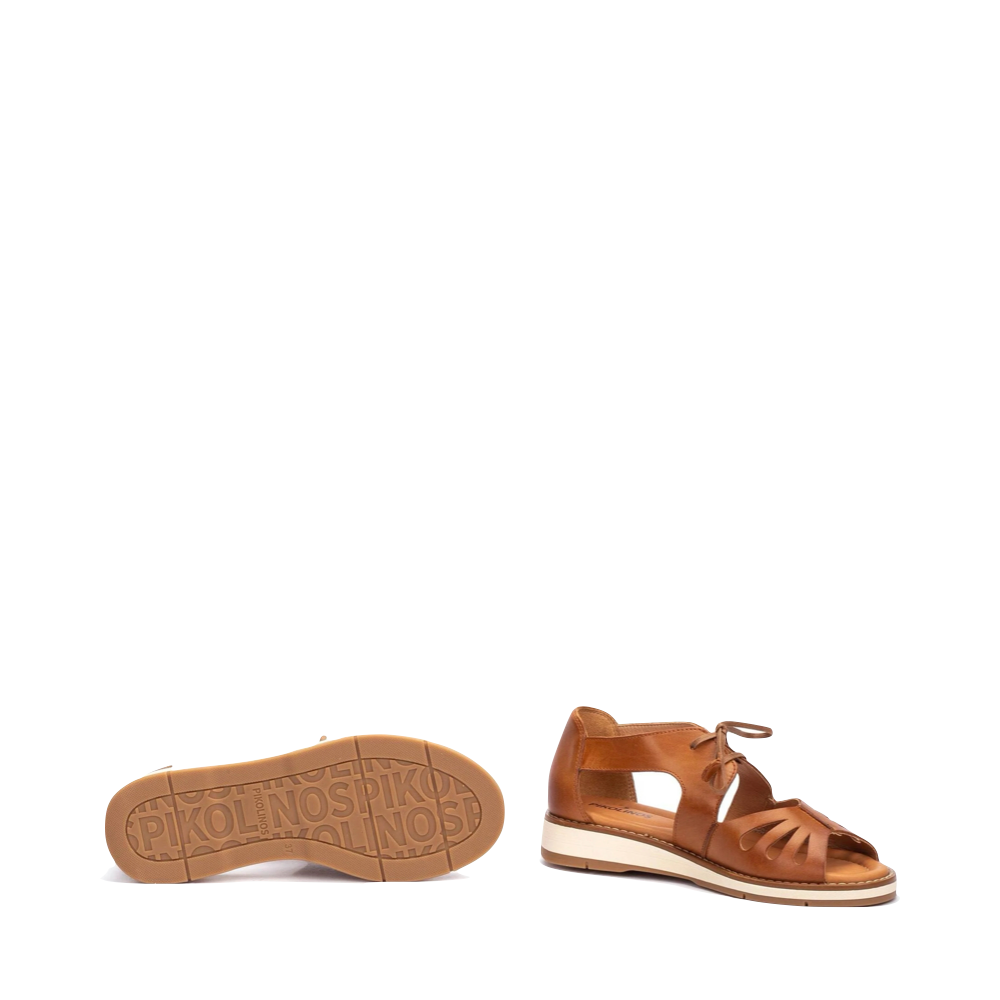 Bottom and side view of Pikolinos Roquetas Lace Sandal for women.