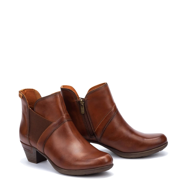 Pikolinos Women's Rotterdam Heeled Ankle Boot in Cuero Tan