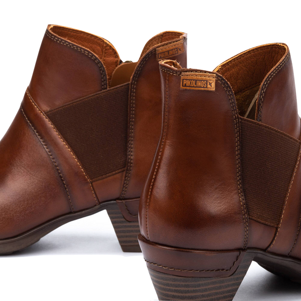 Pikolinos Women's Rotterdam Heeled Ankle Boot in Cuero Tan