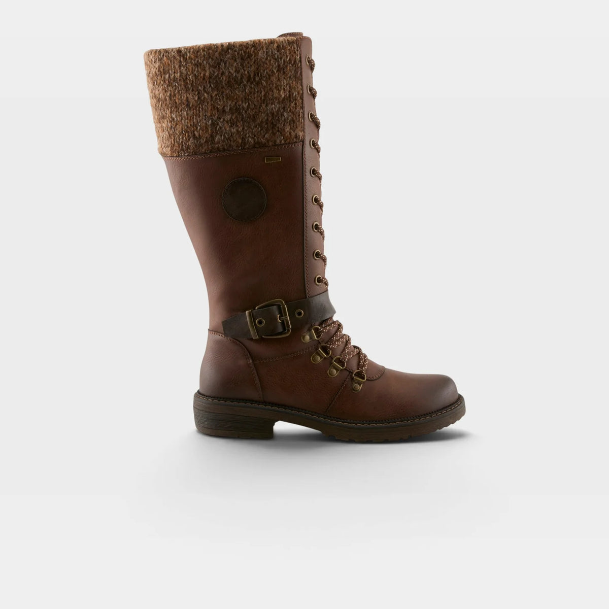 Spring Step Women's Rizza Tall Side Zip Lace Boot in Brown