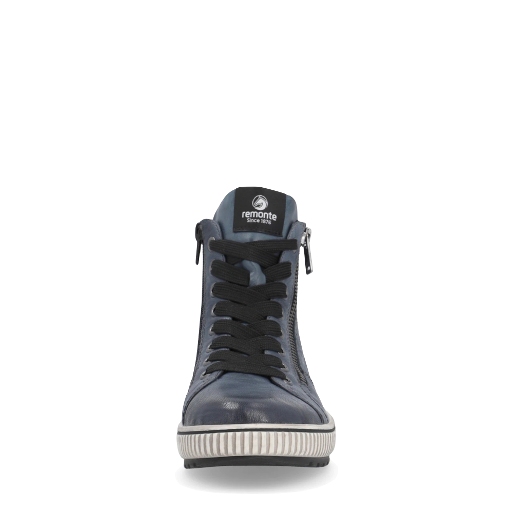 Remonte Women's Maditta 72 Mid Double Side Zip Lace Waterproof Boot (Navy)