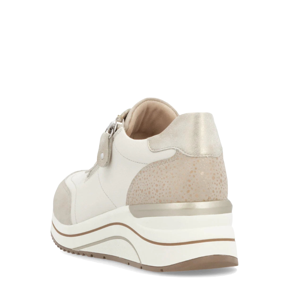 Heel view of Remonte Eleni 00 Wedge Sneaker for women.