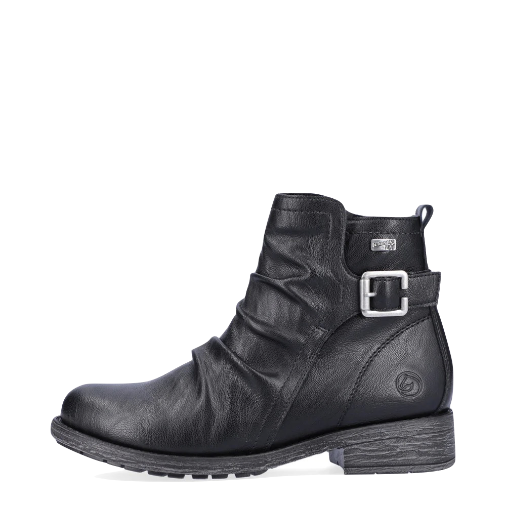 Remonte Women's Erin 82 Low Side Zip Waterproof Boot in Black