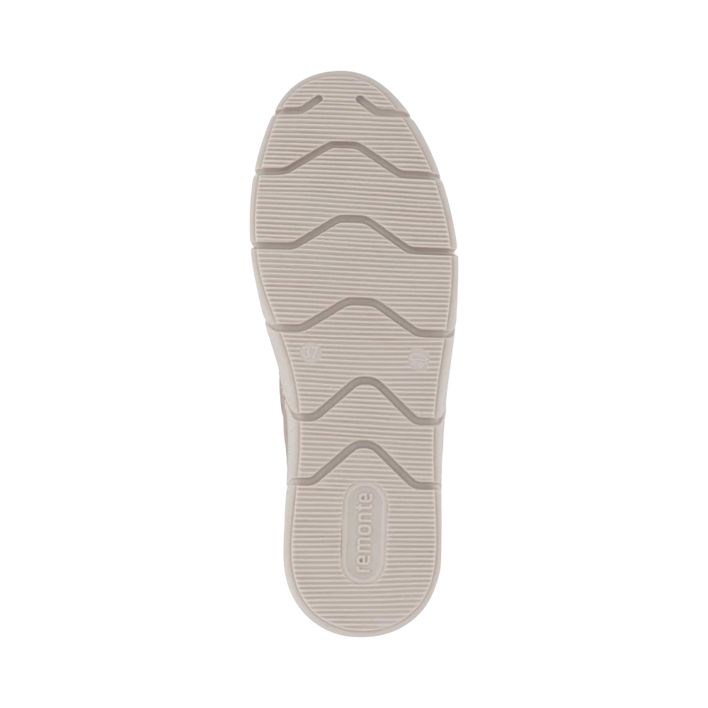Bottom view of Remonte Gesa 77 Waterproof Side Zip Lace Boot for women.