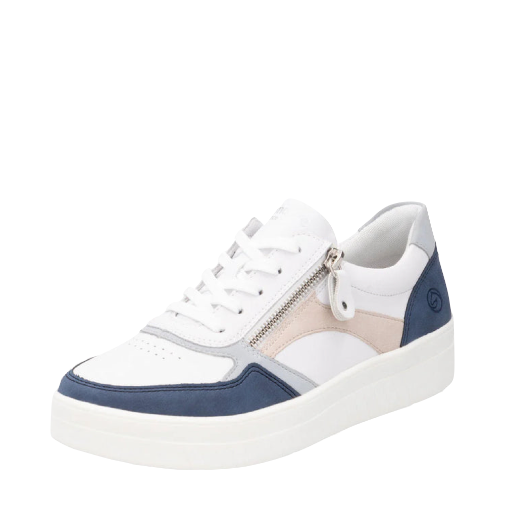 Mudguard and toe view of Remonte Kendra 01 Sneaker for women.