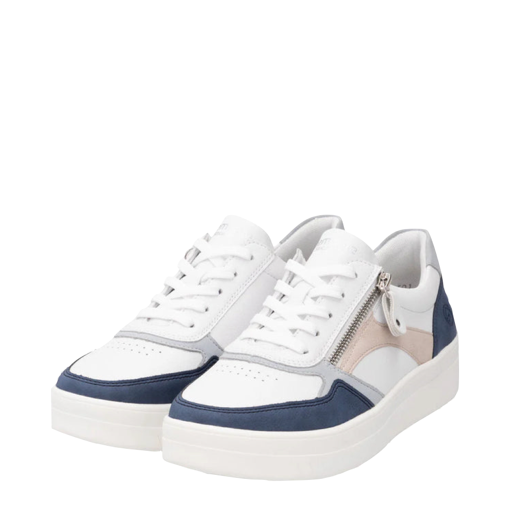 Mudguard and toe view of Remonte Kendra 01 Sneaker for women.