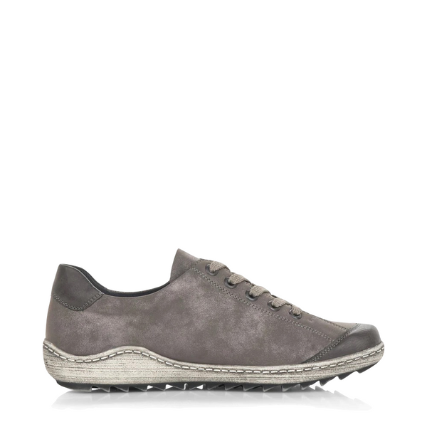 Remonte Women's Liv 02 Waterproof Side Zip Leather Lace Sneaker (Silver)