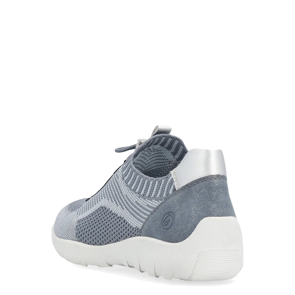 Heel view of Remonte Liv 18 Knit Sneaker for women.