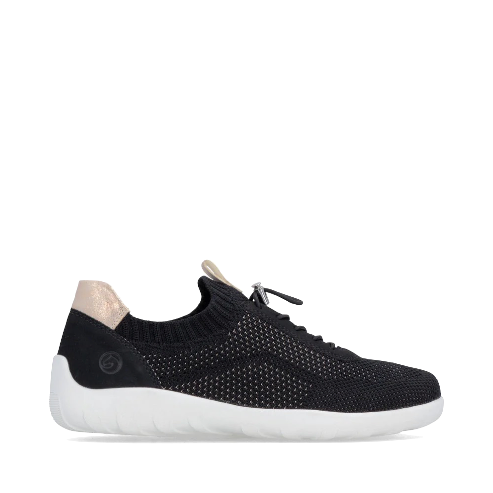 Side (right) view of Remonte Liv 20 Knit Sneaker for women.