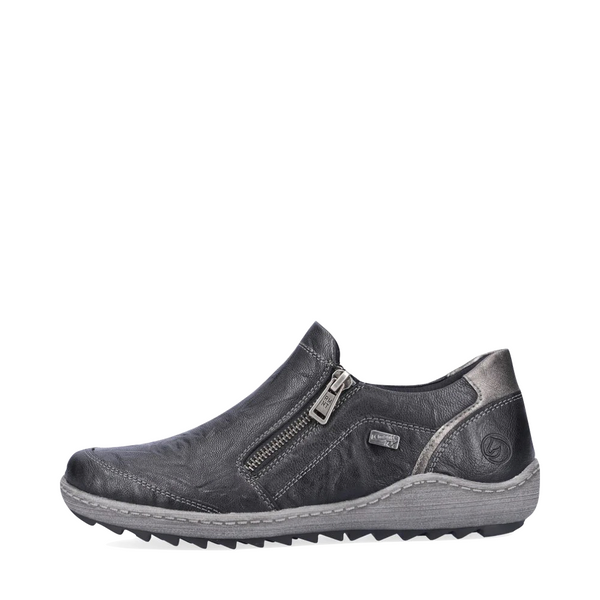 Remonte Women's Liv 28 Waterproof Leather Side Zip Slip On in Black