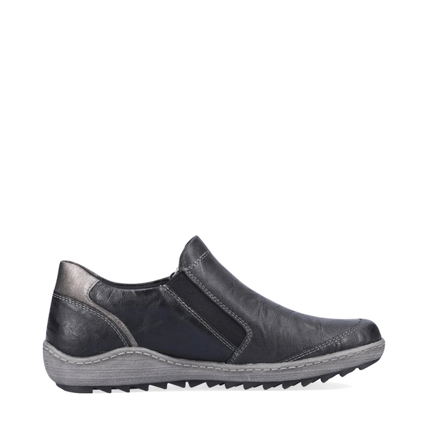 Remonte Women's Liv 28 Waterproof Leather Side Zip Slip On in Black