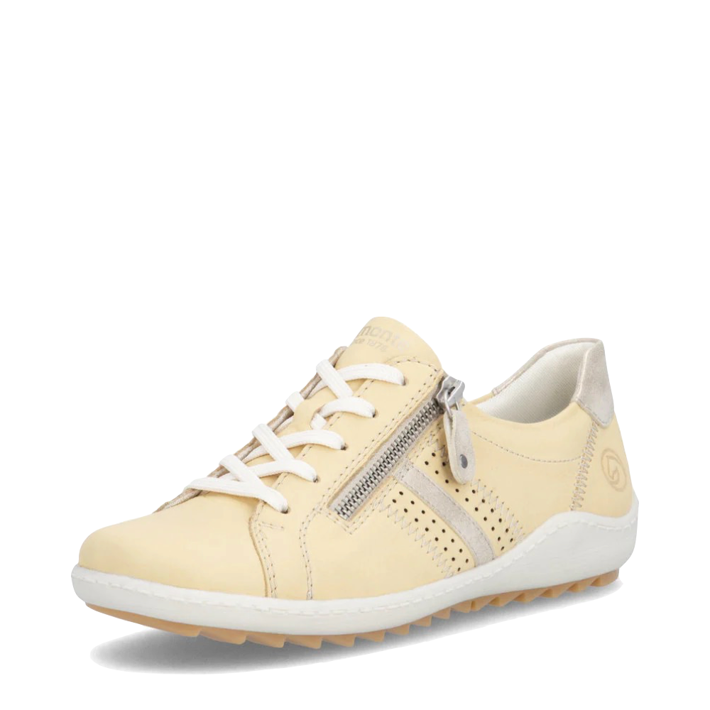 Toe view of Remonte Liv 32 Side Zip Lace Sneakers for women.