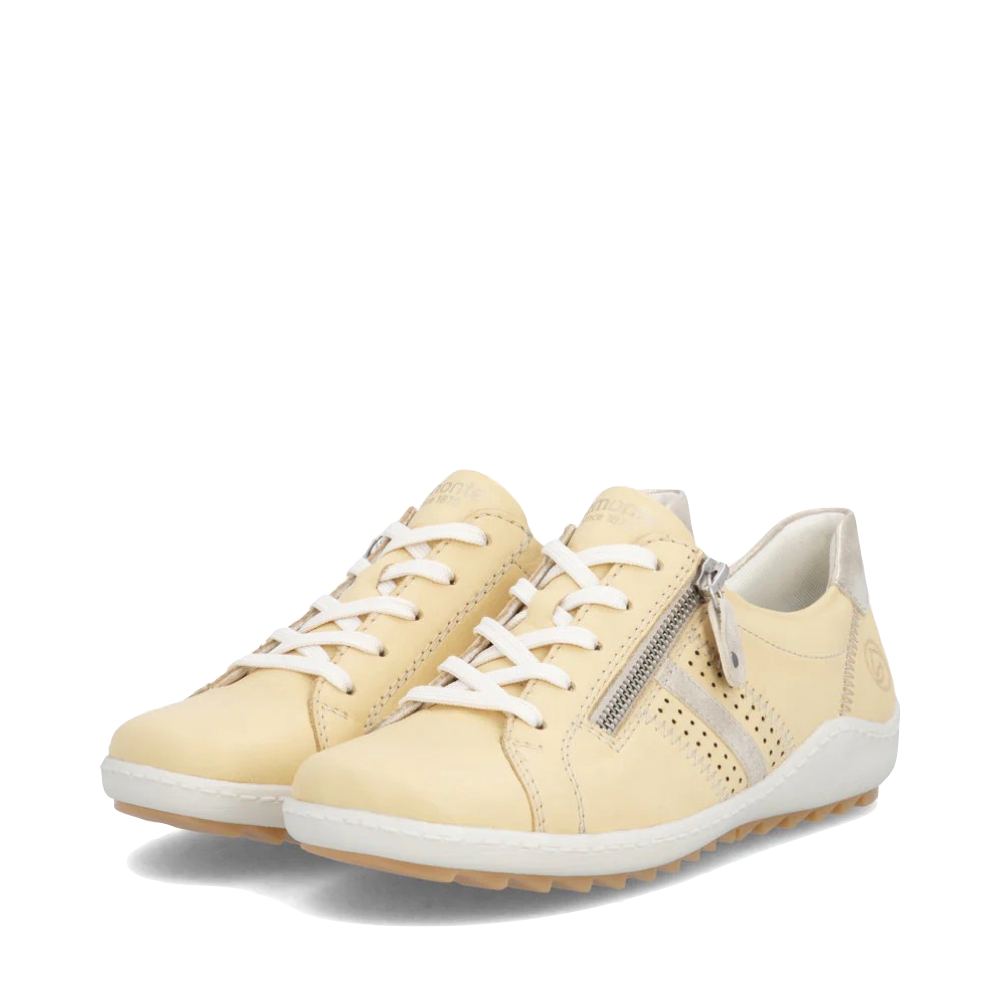 Toe view of Remonte Liv 32 Side Zip Lace Sneakers for women.