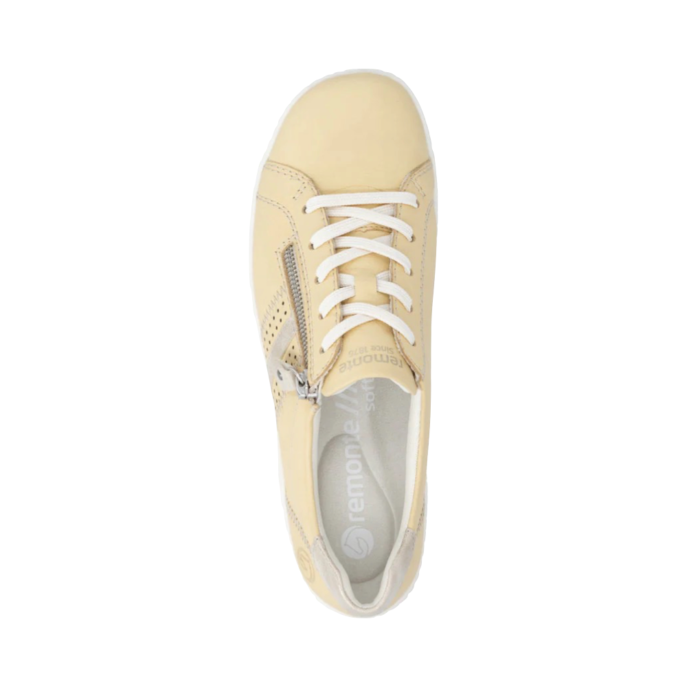 Top-down view of Remonte Liv 32 Side Zip Lace Sneakers for women.