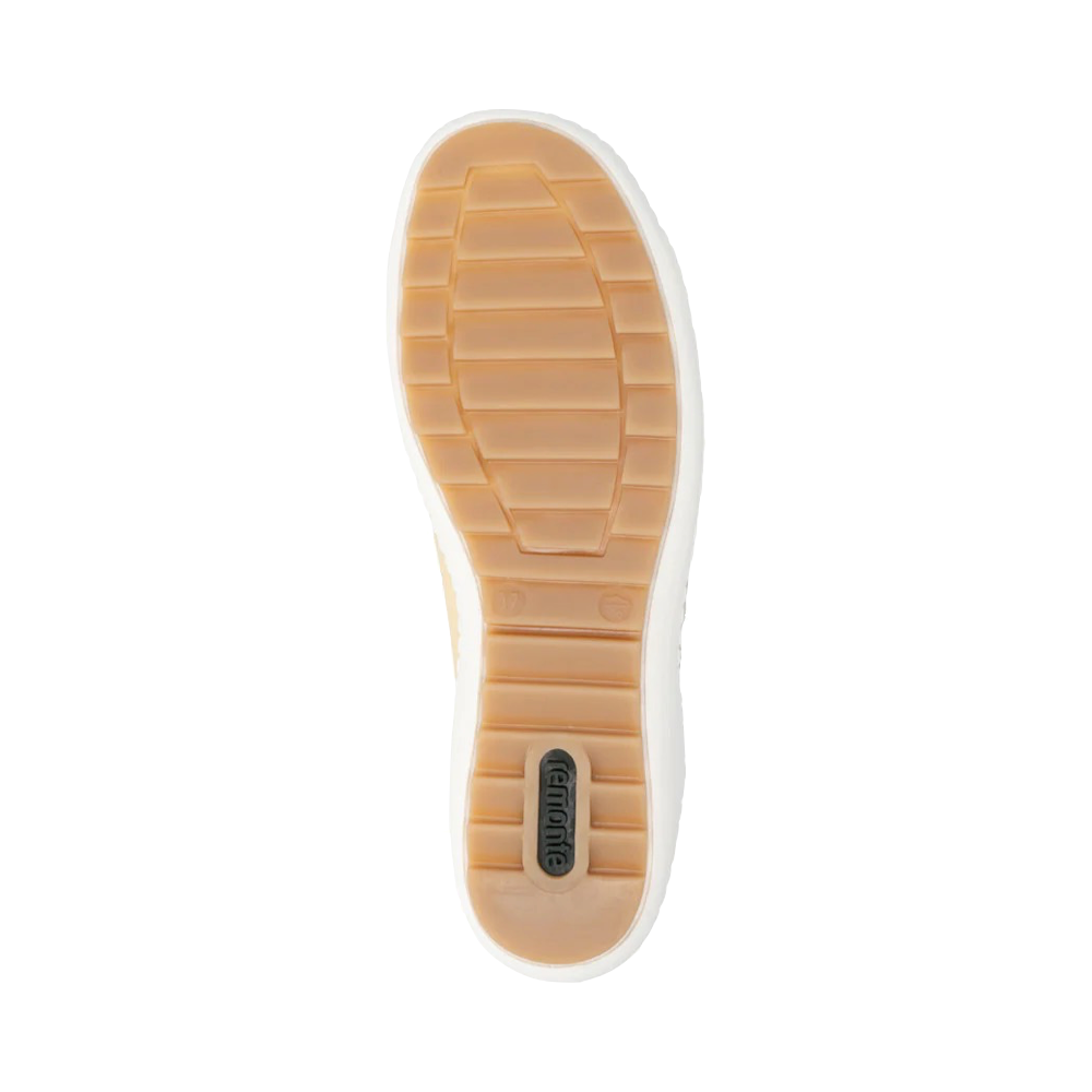 Bottom view of Remonte Liv 32 Side Zip Lace Sneakers for women.