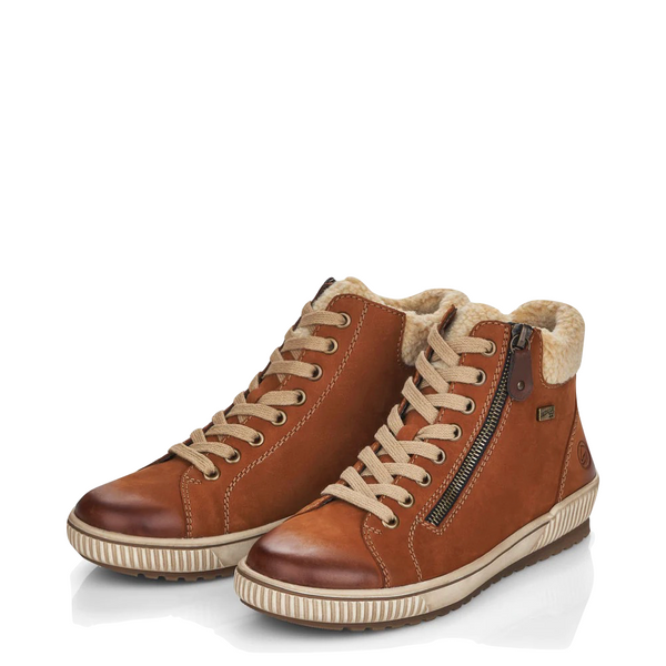 Remonte Women's Maditta 70 Waterproof Side Zip Lace Boot in Brown