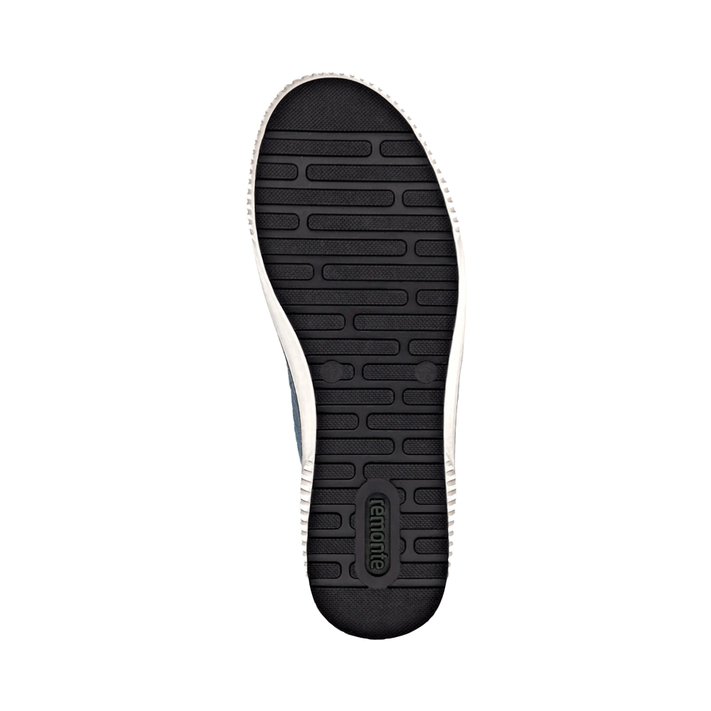 Bottom view of Remonte Maditta 72 Mid Double Side Zip Lace Waterproof Boot for women.
