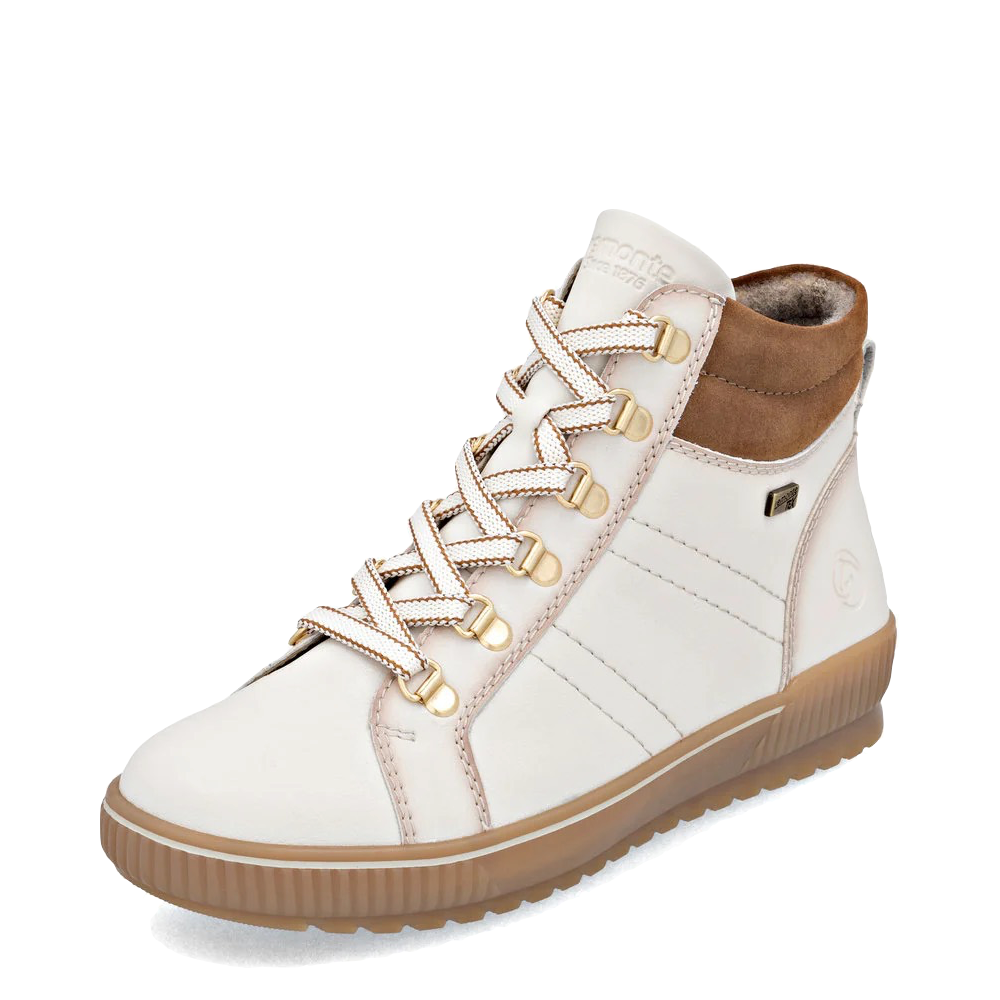 Mudguard and Toe view of Remonte Maditta 81 Side Zip Lace Waterproof Boot for women.